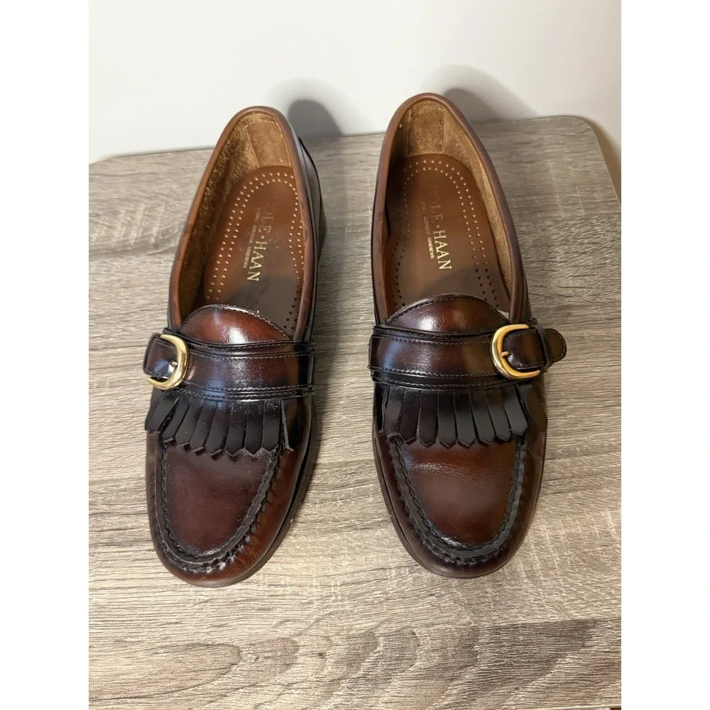 Vintage Cole Haan Mens Loafer Sz 9.5 Cordovan Kiltie Monk American Handsewn